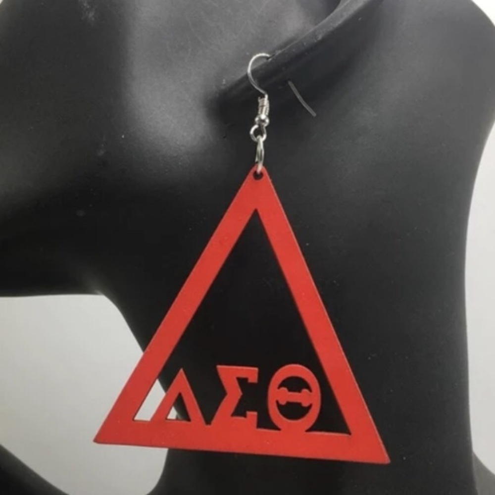 Brand new Delta Sigma Theta wood earrings